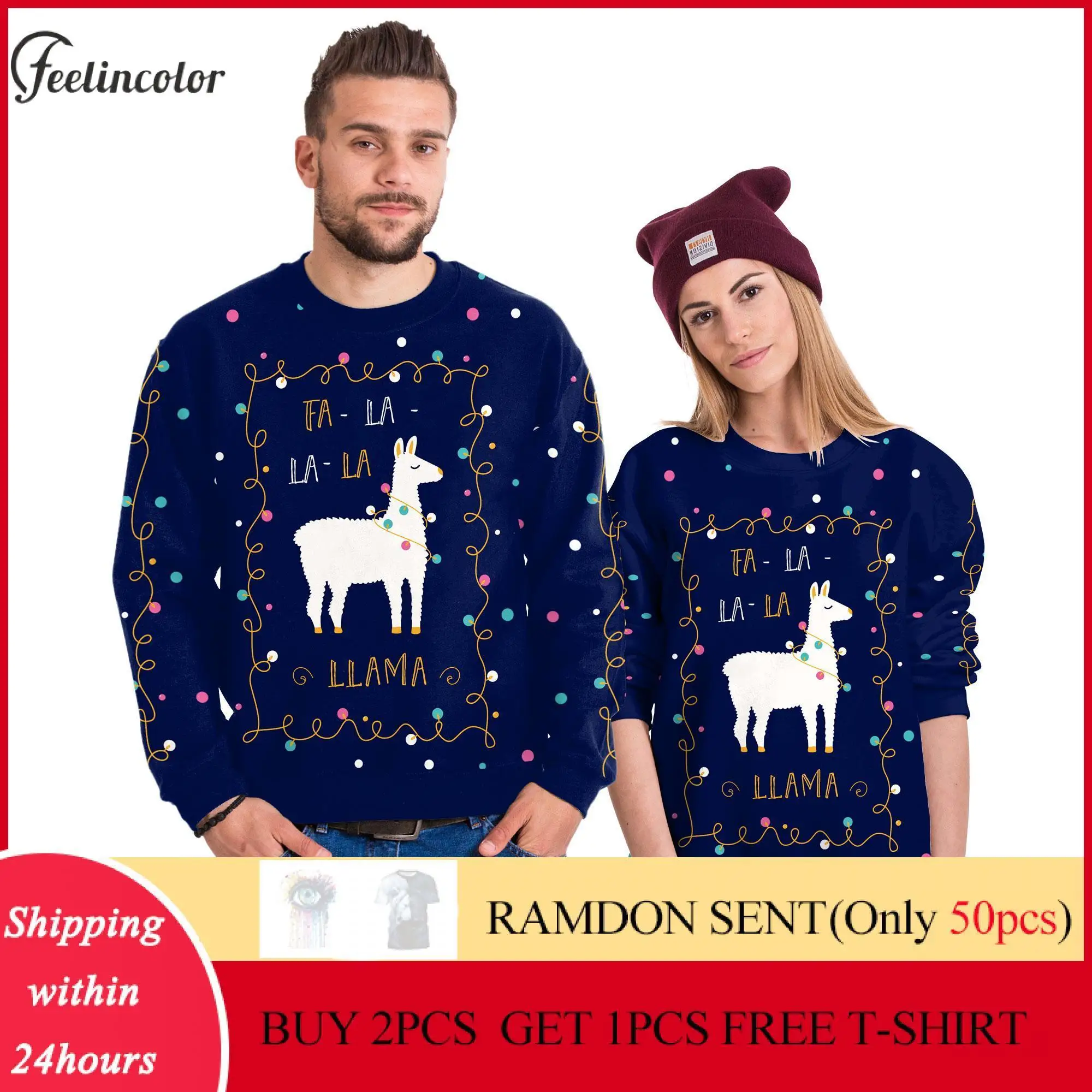Уродливая Рождественская толстовка с 3D принтом, пуловер для пары, Мужской Рождественский пуловер с вырезом лодочкой, Женская повседневная теплая уличная одежда, Одежда большого размера Изображение 0