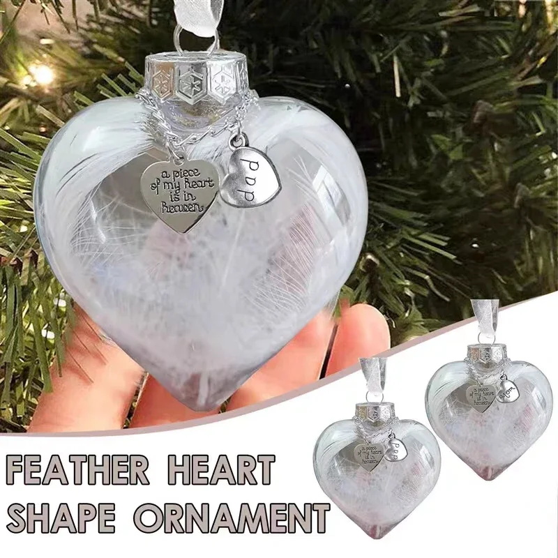 Частичка моего сердца на небесах, Рождественский сувенир, Прозрачный пластиковый шар, Памятные украшения для Рождественской елки, Ювелирный подарок Изображение 0