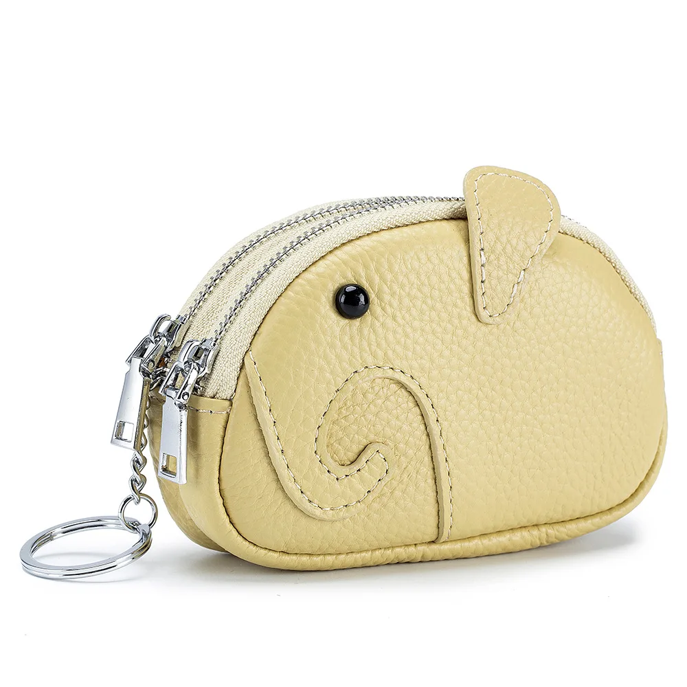 Женский кошелек Royal Bagger на двойной молнии, японский стиль, милый слон, модная мини-сумка для хранения из натуральной коровьей кожи 9922 Изображение 1