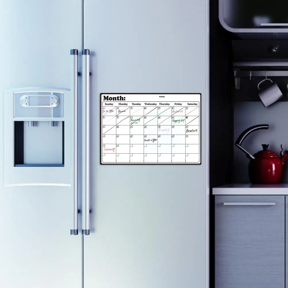 Магнитный календарь на холодильнике, доска с маркером сухого стирания, Стираемый еженедельник на холодильнике, Магнитный календарь calendario Изображение 1