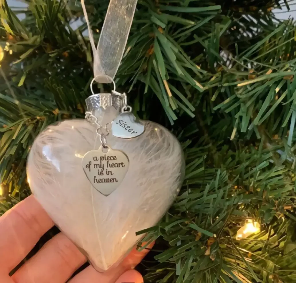 Частичка моего сердца на небесах, Рождественский сувенир, Прозрачный пластиковый шар, Памятные украшения для Рождественской елки, Ювелирный подарок Изображение 1