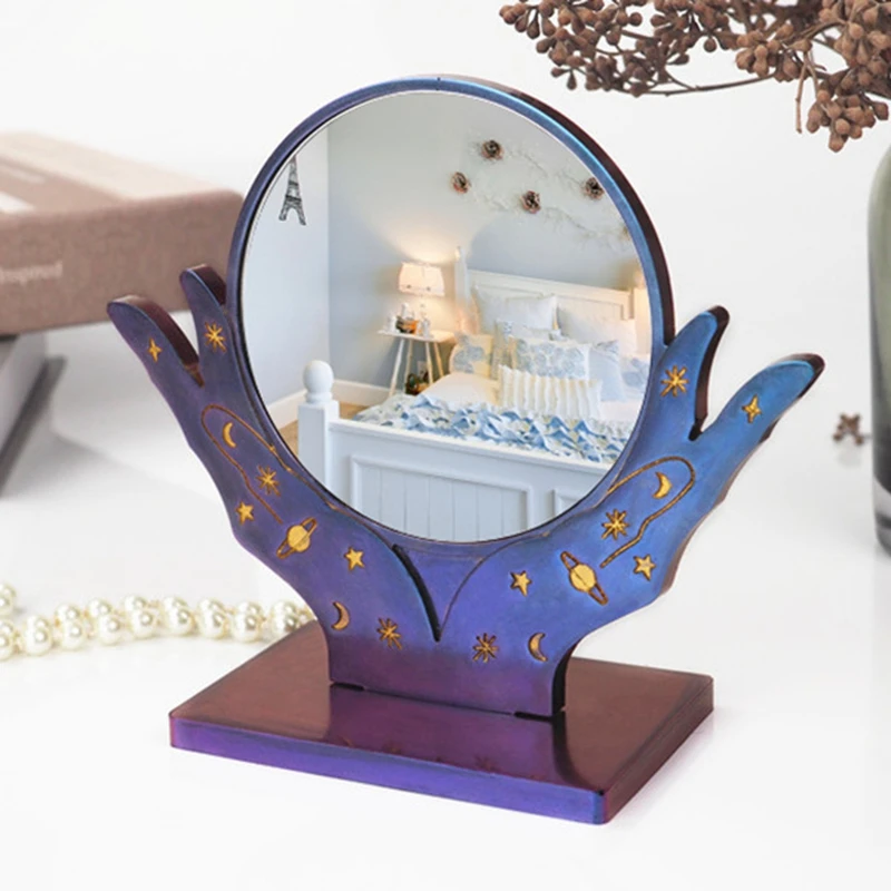 Домашнее Декоративное зеркало из эпоксидной смолы, силиконовая форма с 5 зеркалами, сделай САМ, Настольное зеркало для макияжа, Сделай САМ, Художественное ремесло Изображение 2