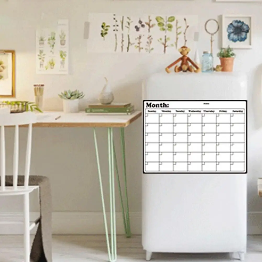 Магнитный календарь на холодильнике, доска с маркером сухого стирания, Стираемый еженедельник на холодильнике, Магнитный календарь calendario Изображение 2