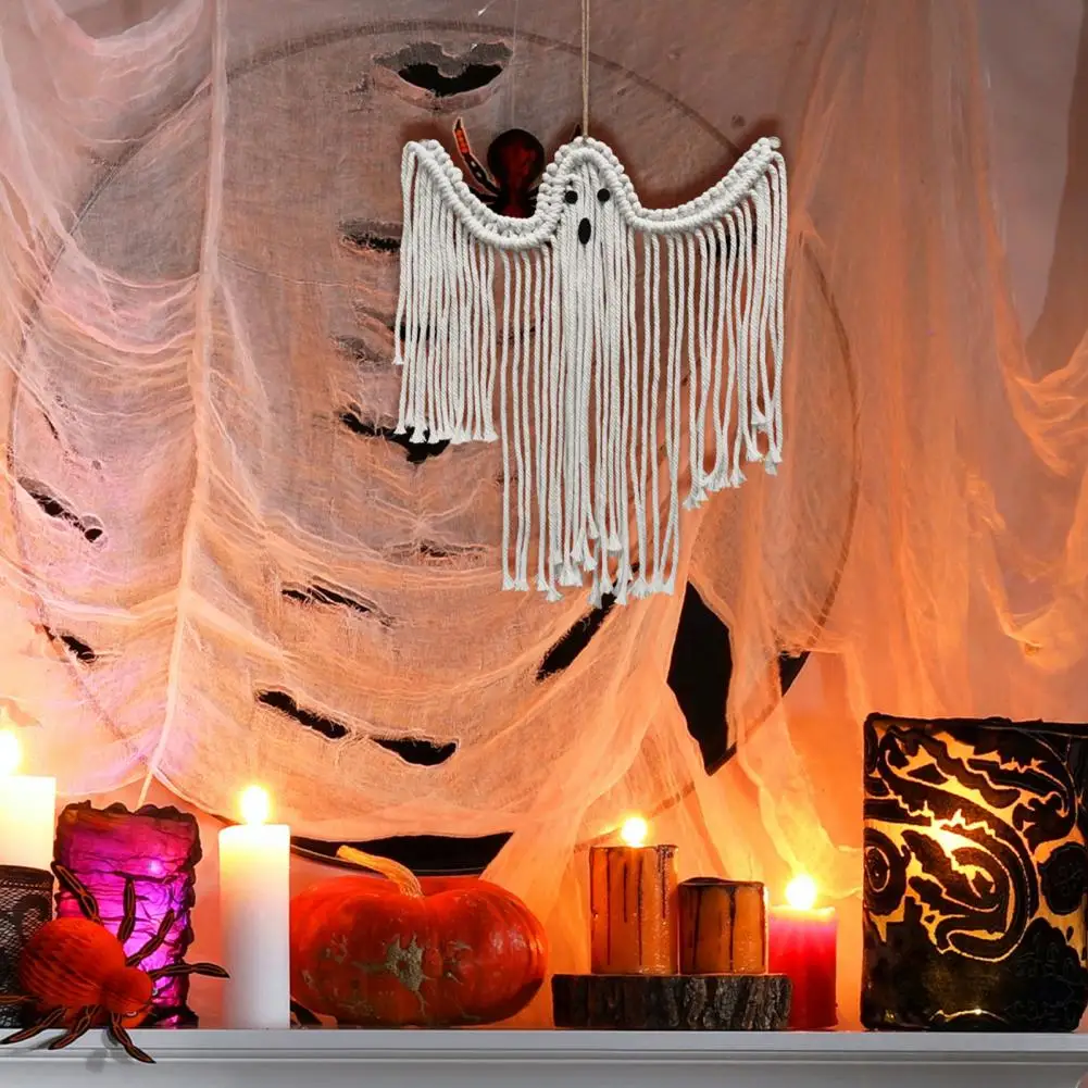 Орнамент на Хэллоуин, гобелен, Призрак, Висящий на стене, оформление сцены праздничной вечеринки, Украшение дома на Хэллоуин Изображение 2
