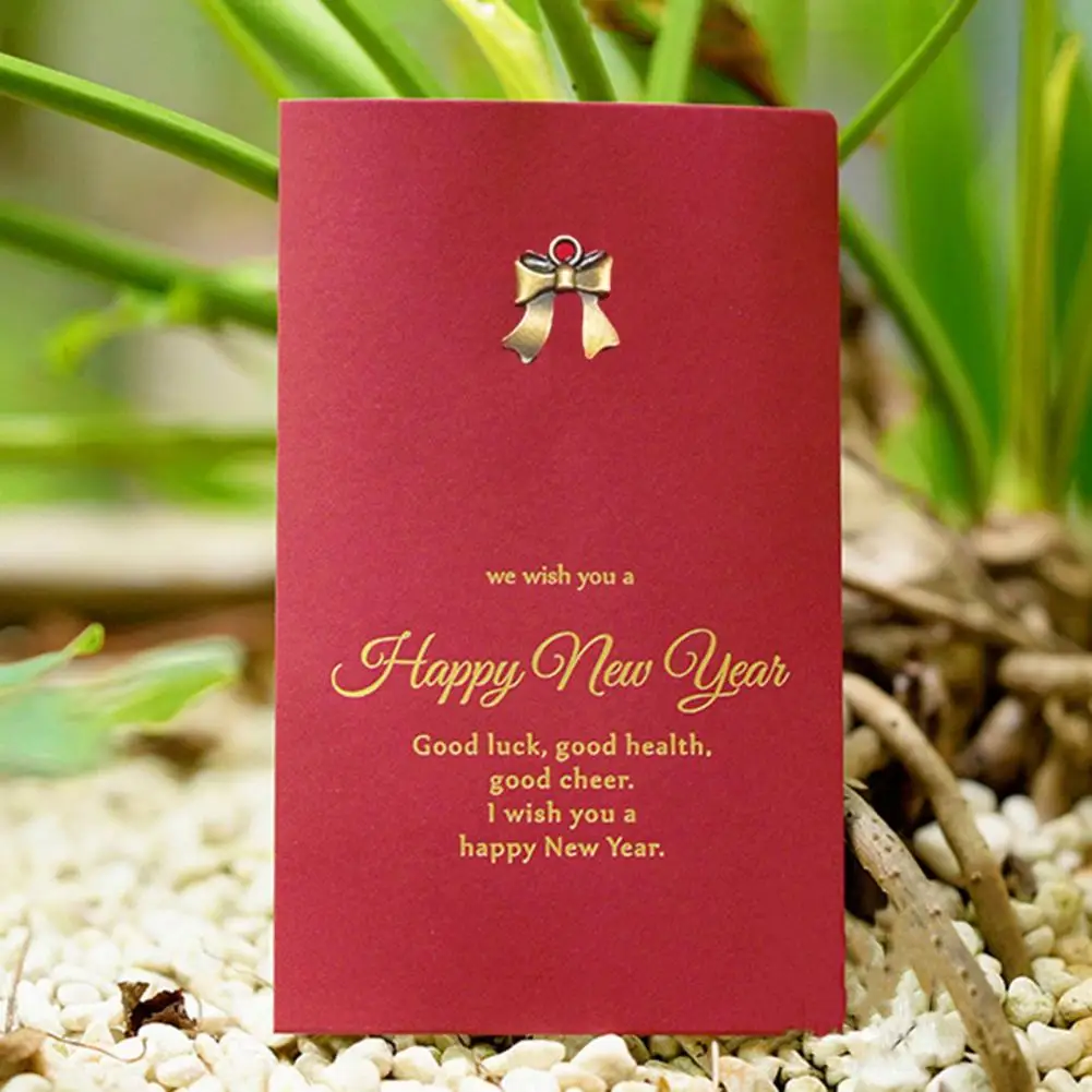 Поздравительная открытка 2024 года, Набор открыток с благословением на Китайский Новый год, 10 Винтажных Золотых открыток с конвертами, Элегантный 2024 Год Дракона Изображение 2