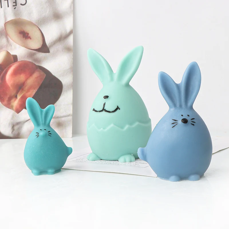 Симпатичная Силиконовая Форма Для Свечей 3D Bunny Rabbit Shape Корейская Форма для Помадки для Свечей Принадлежности Для Мыловарения Новый 2023 Изображение 2