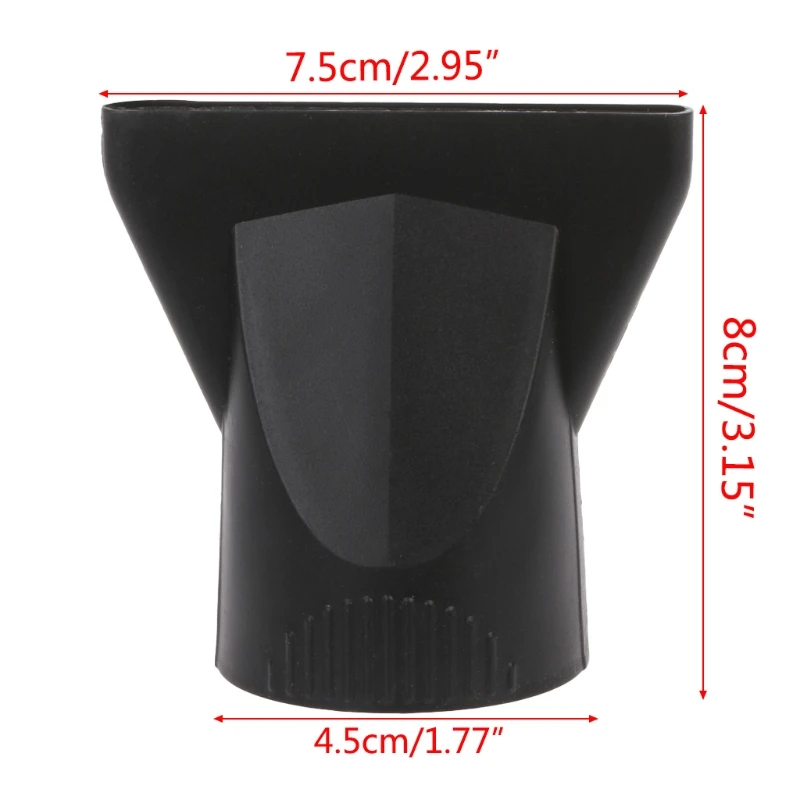Черный пластиковый сменный Салонный фен, Сушильный концентратор, инструмент для укладки волос, крышка для насадки диаметром 4,5 см Изображение 2