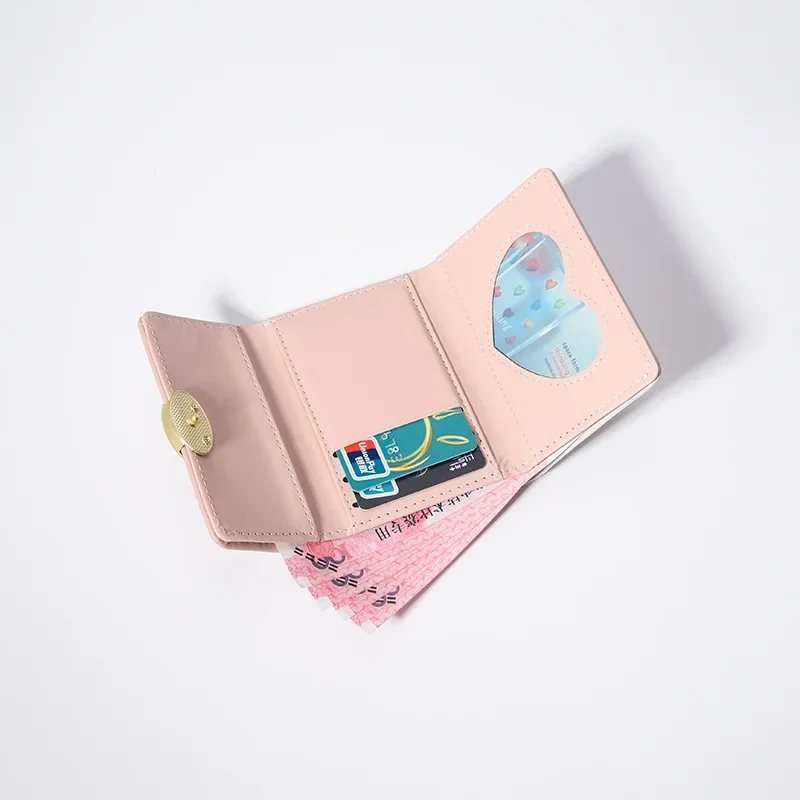 2023 Новый женский кошелек, короткий и простой студенческий кошелек с несколькими картами, большая вместительная ручная сумка, кошелек для монет, кошелек Изображение 3