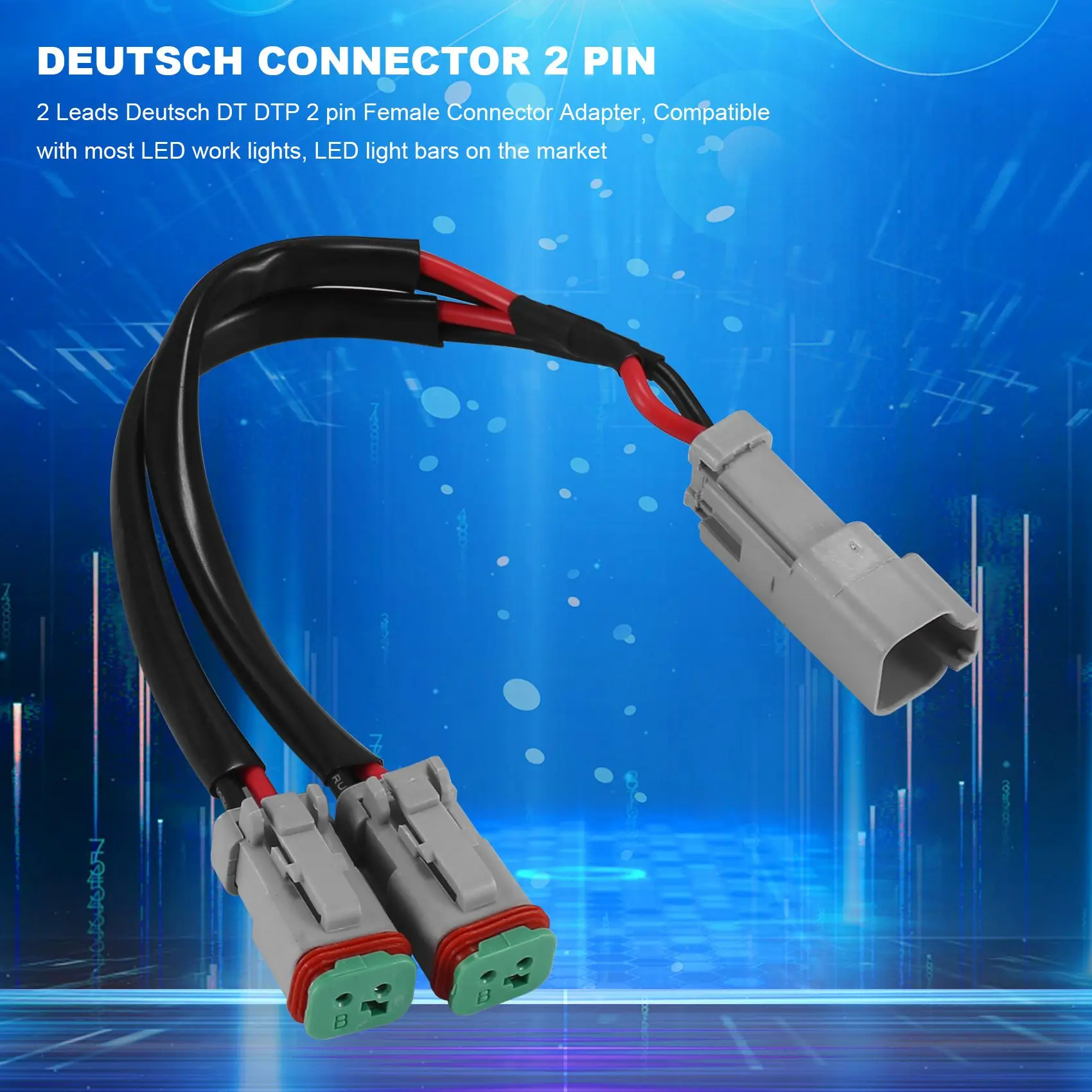 Провода Y-типа Deutsch DT DTP 2-контактный разъем-адаптер для рабочего освещения LED Pod Модифицированные Разъемы Жгут проводов Изображение 3