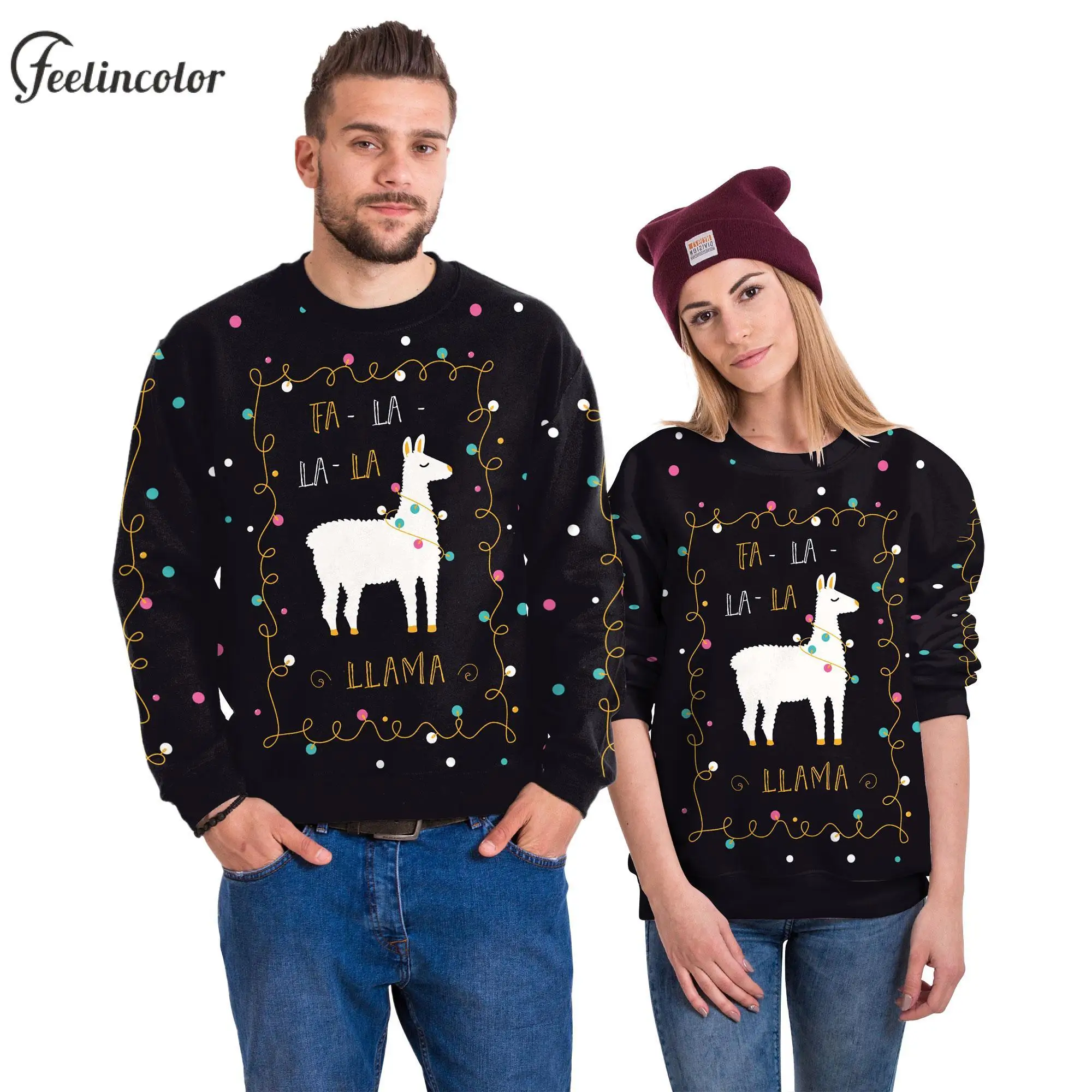 Уродливая Рождественская толстовка с 3D принтом, пуловер для пары, Мужской Рождественский пуловер с вырезом лодочкой, Женская повседневная теплая уличная одежда, Одежда большого размера Изображение 3