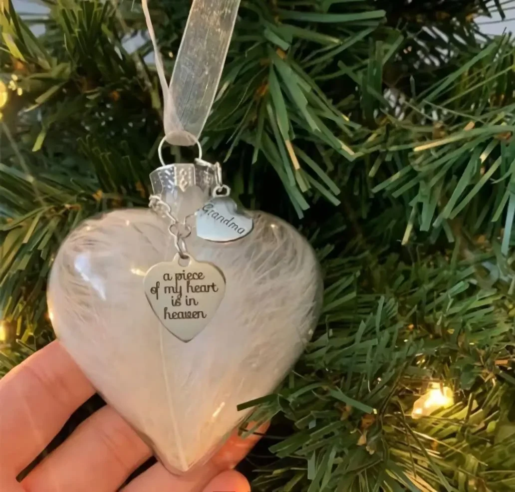 Частичка моего сердца на небесах, Рождественский сувенир, Прозрачный пластиковый шар, Памятные украшения для Рождественской елки, Ювелирный подарок Изображение 3