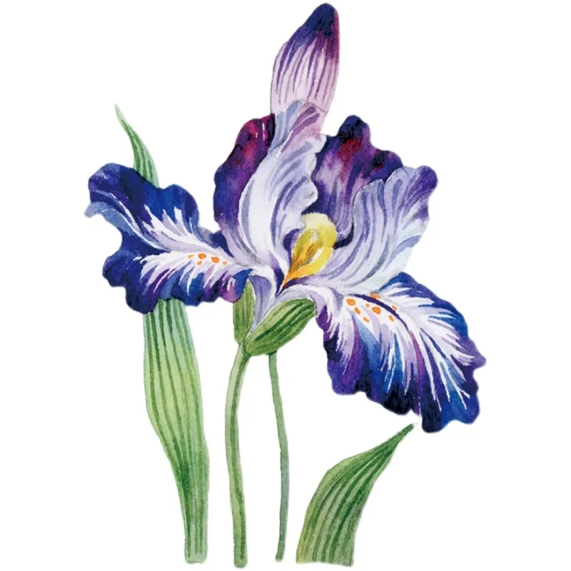 5-метровый рулон новой декоративной наклейки Iris Flower Journal Фиолетовая цветочная лента Washi PET Изображение 4