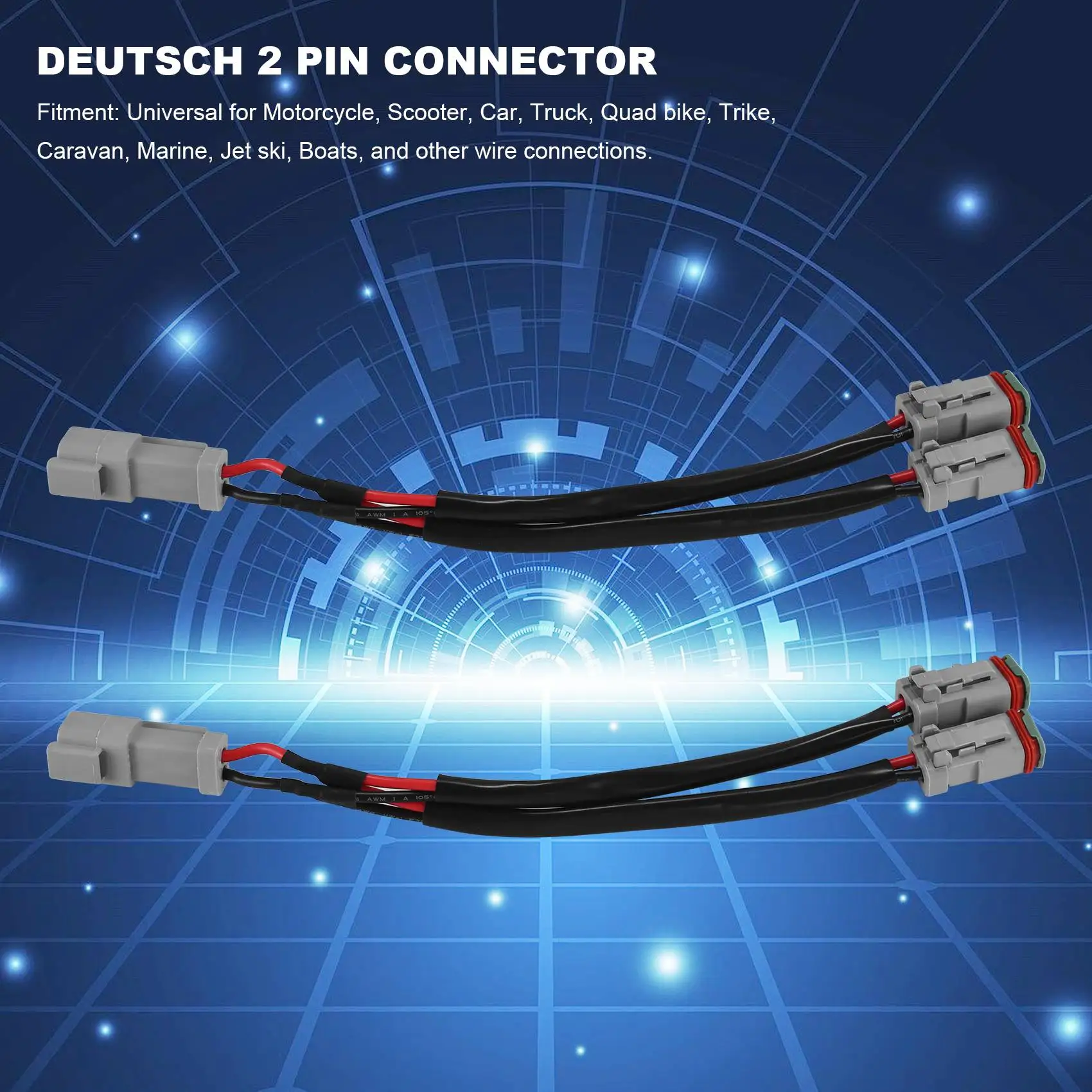 Провода Y-типа Deutsch DT DTP 2-контактный разъем-адаптер для рабочего освещения LED Pod Модифицированные Разъемы Жгут проводов Изображение 4