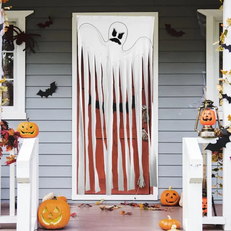 Украшения с привидениями на Хэллоуин, украшения для дверей и окон, украшения для дверей и окон с привидениями на Хэллоуин, Декор с привидениями на Хэллоуин для вечеринки в доме с привидениями Изображение 4