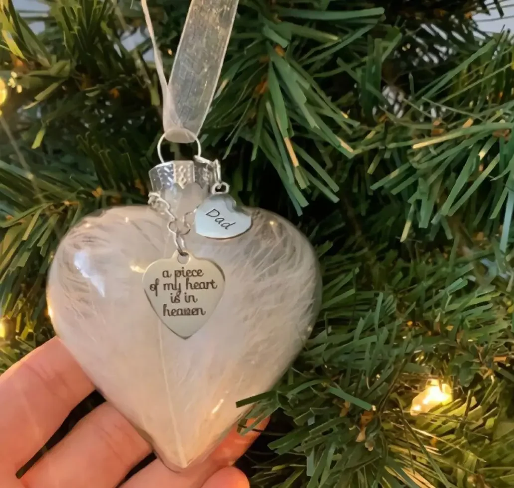 Частичка моего сердца на небесах, Рождественский сувенир, Прозрачный пластиковый шар, Памятные украшения для Рождественской елки, Ювелирный подарок Изображение 4