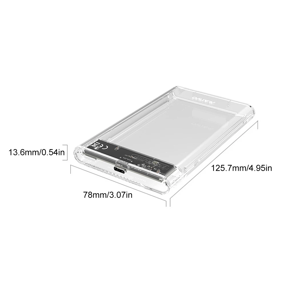2,5-дюймовый корпус жесткого диска с интерфейсом SATA на USB 3.0, корпус жесткого диска Прозрачный Портативный внешний жесткий диск для ноутбука планшета Изображение 5