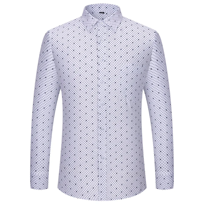 New in shirt Повседневная белая рубашка из 65% хлопка, рубашки с длинными рукавами для мужчин, приталенная официальная однотонная рубашка, мягкая деловая офисная одежда Изображение 5
