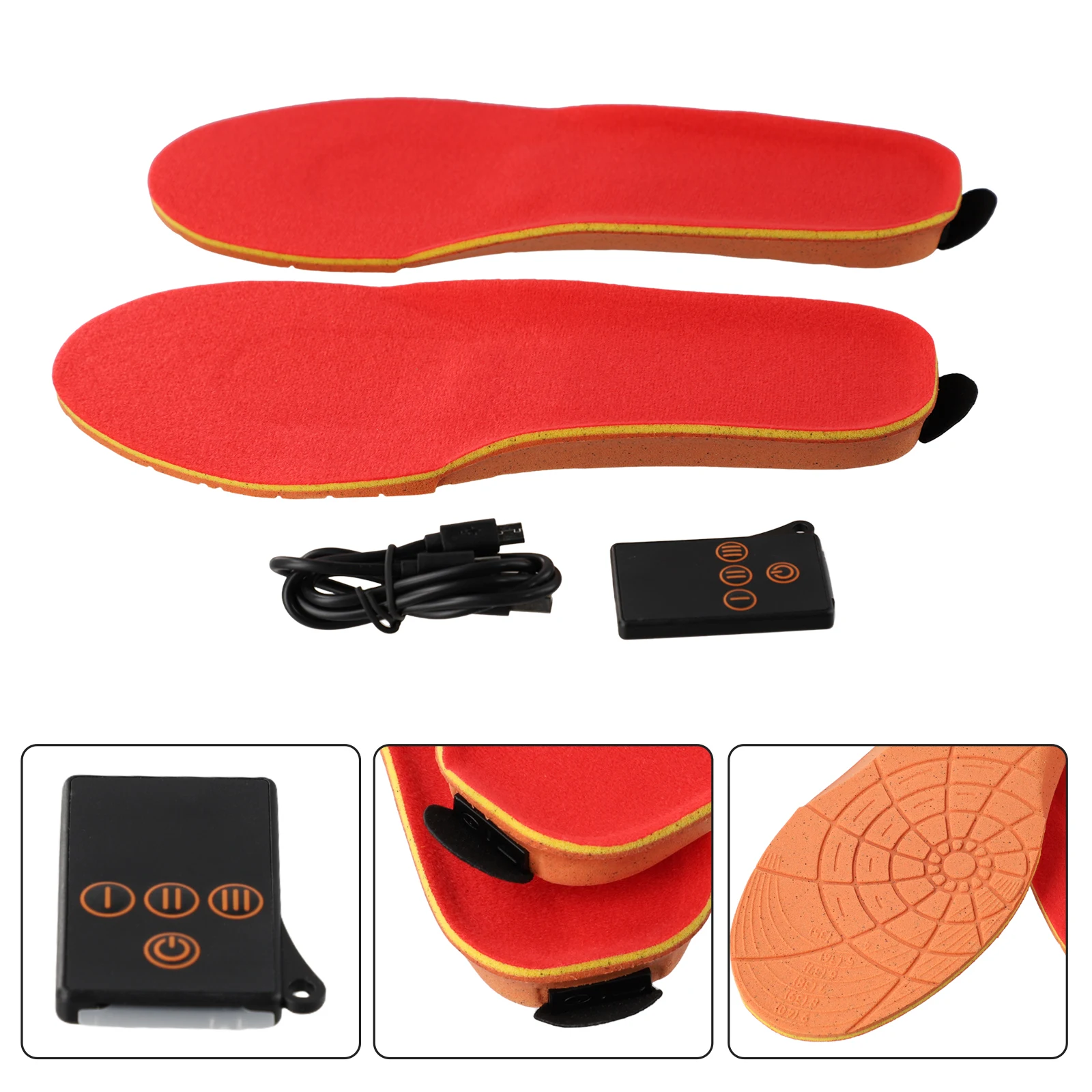 USB-стельки с подогревом для обуви Беспроводное управление Высокая эффективность нагрева Комфортное и дышащее зимнее тепло для ног Изображение 5