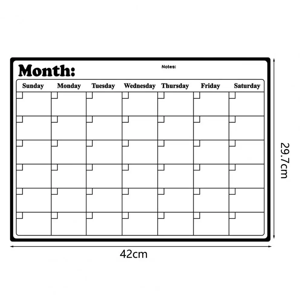 Магнитный календарь на холодильнике, доска с маркером сухого стирания, Стираемый еженедельник на холодильнике, Магнитный календарь calendario Изображение 5