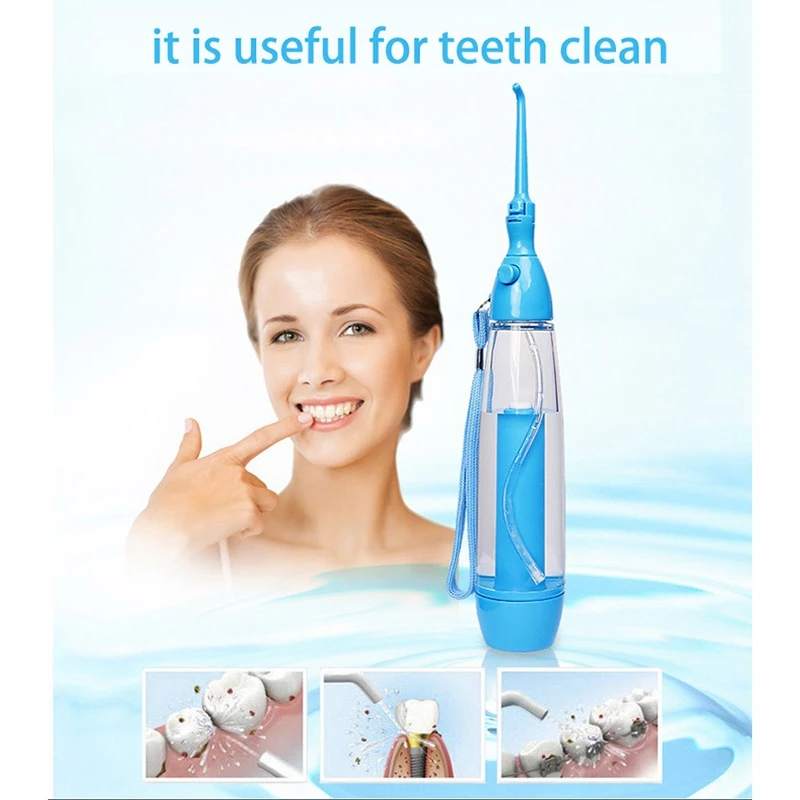 Новый портативный ирригатор для полости рта Очистите рот, вымойте зубы, ручной полив водой, Зубная нить, без электричества Abs Изображение 5