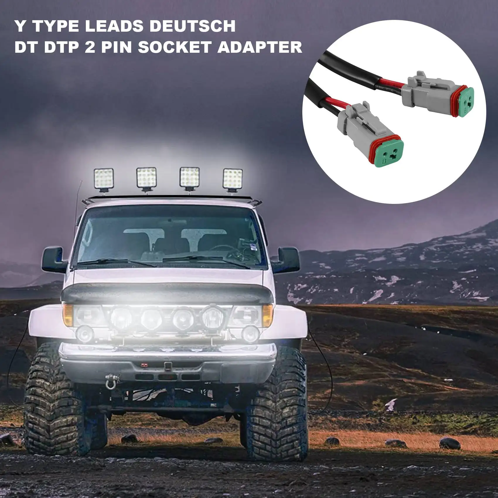 Провода Y-типа Deutsch DT DTP 2-контактный разъем-адаптер для рабочего освещения LED Pod Модифицированные Разъемы Жгут проводов Изображение 5