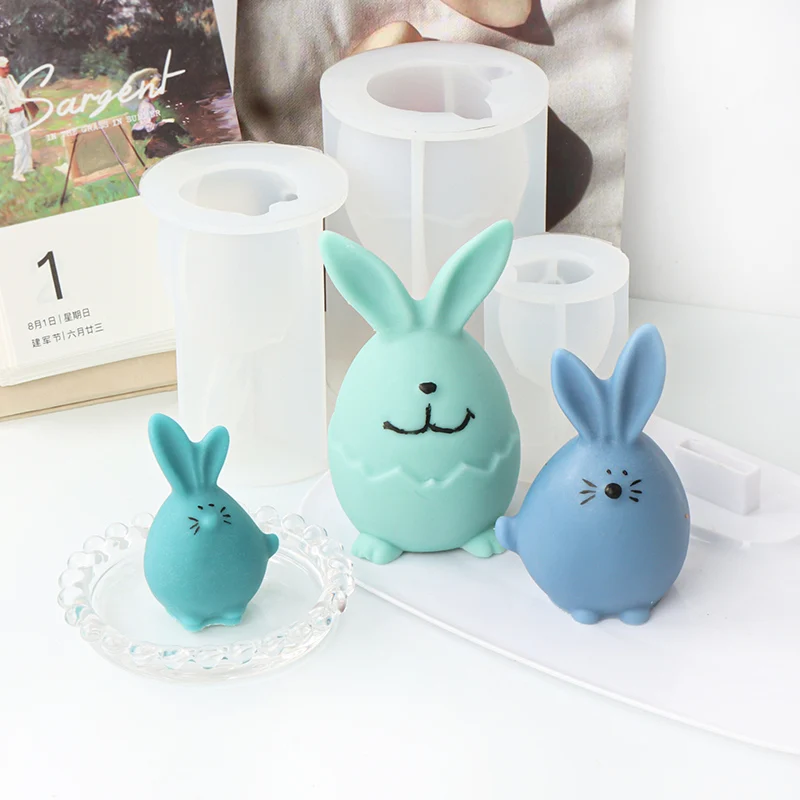 Симпатичная Силиконовая Форма Для Свечей 3D Bunny Rabbit Shape Корейская Форма для Помадки для Свечей Принадлежности Для Мыловарения Новый 2023 Изображение 5