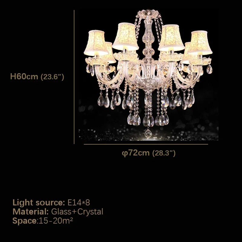 Хрустальный подвесной светильник DEBBY в роскошном стиле, Европейская лампа-свеча, художественная гостиная, ресторан, спальня, вилла, люстра Изображение 5