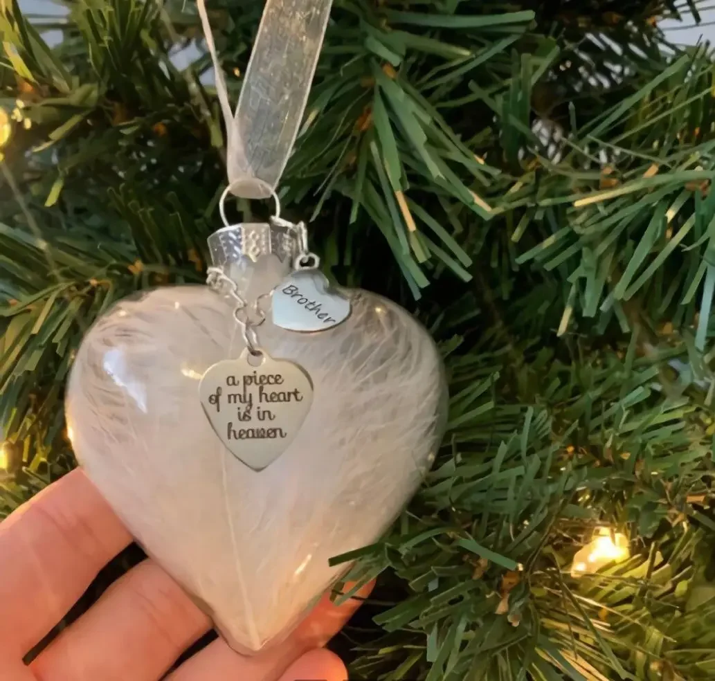 Частичка моего сердца на небесах, Рождественский сувенир, Прозрачный пластиковый шар, Памятные украшения для Рождественской елки, Ювелирный подарок Изображение 5